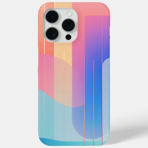 Wavy lines and shapes in pastels iPhone 15 pro max case
