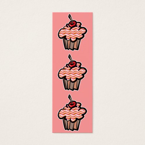wavy lines cupcake bookmark business card