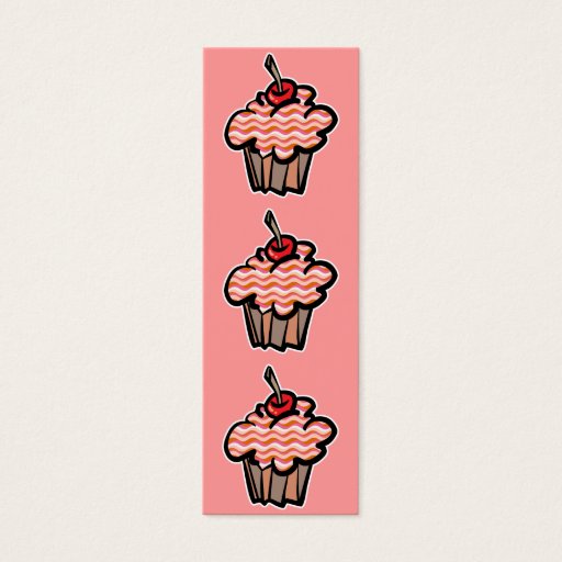 Customizable wavy lines cupcake bookmark business card