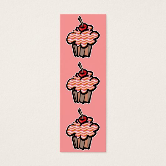 wavy lines cupcake bookmark (Front)
