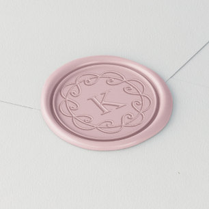 Wavy Lines Frame Monogram Wax Seal Sticker