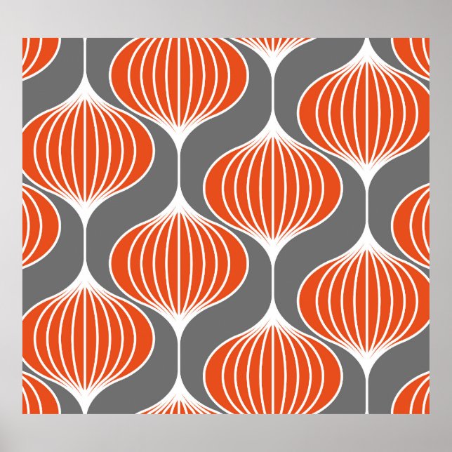Wavy lines: geometric vintage pattern. poster (Front)