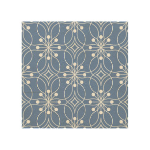 Wavy Lines Geometric Vintage Pattern Wood Wall Art