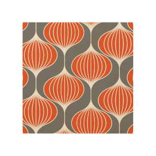 Wavy lines: geometric vintage pattern. wood wall art