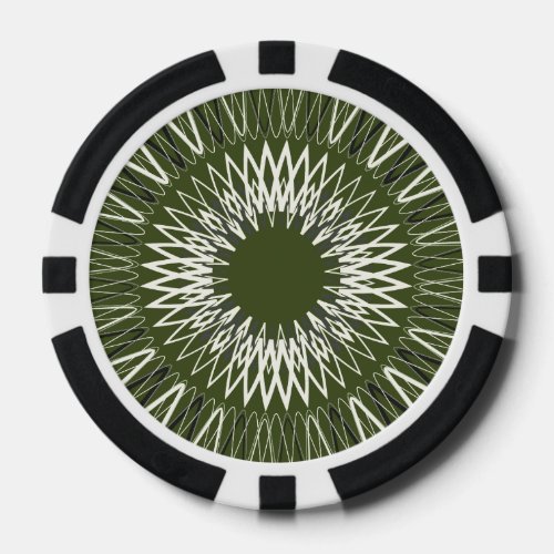 Wavy Lines green Poker Chips