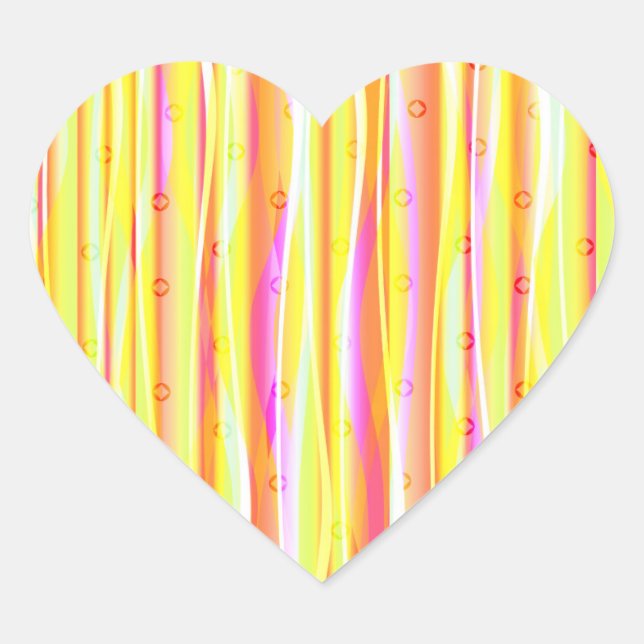 Wavy Lines Heart Sticker (Front)
