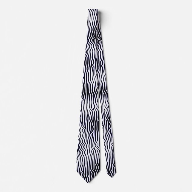 Wavy lines - Hi-Contrast Neck Tie (Front)