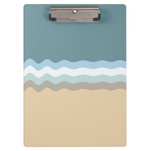 Wavy Lines _ Light BrownSandBeigeTurquoiseBlue Clipboard