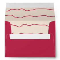 Wavy Lines Magenta Pink Modern Bold Wedding Envelope