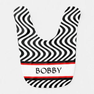 Wavy Lines Monogrammed Bib