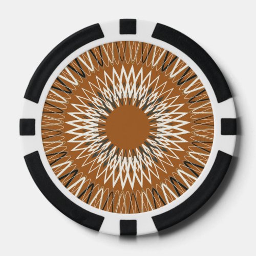 Wavy Lines orange Poker Chips