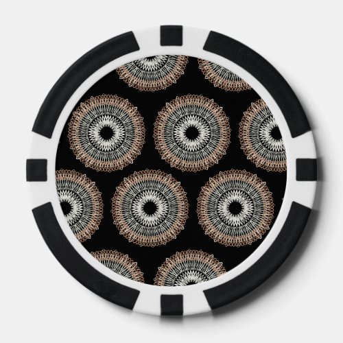 Wavy Lines pattern black Poker Chips