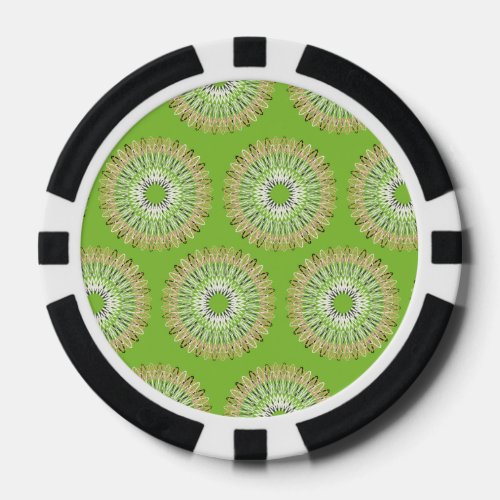 Wavy Lines pattern green Poker Chips