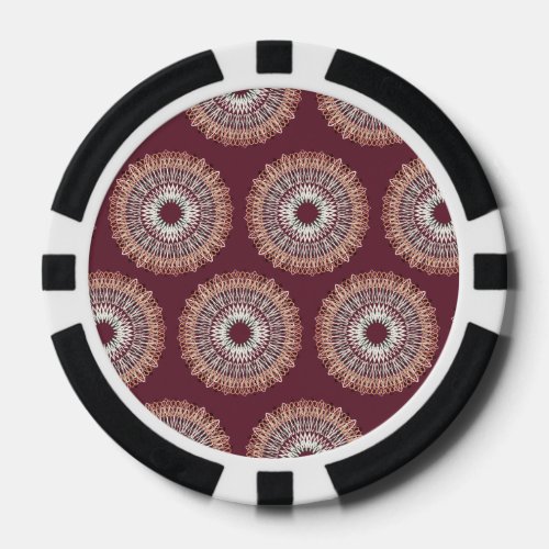 Wavy Lines pattern muted red Poker Chips