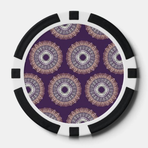 Wavy Lines pattern purple Poker Chips