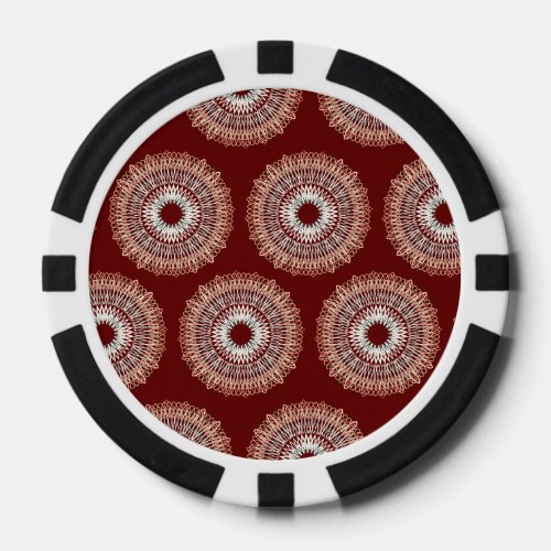 Wavy Lines pattern red Poker Chips