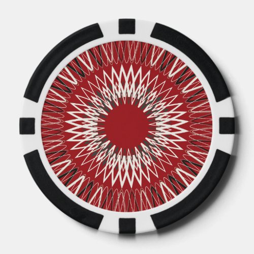 Wavy Lines red Poker Chips