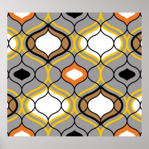 Wavy lines, seamless geometric pattern. poster