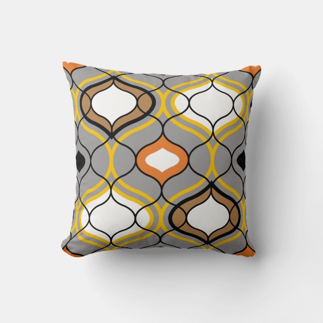 Wavy lines, seamless geometric pattern. throw pillow (Front)