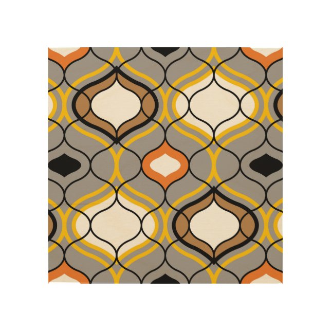 Wavy lines, seamless geometric pattern. wood wall art (Front)