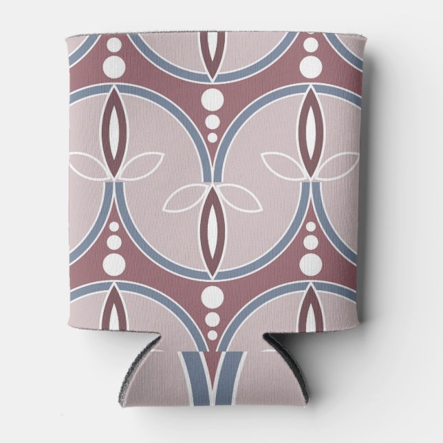 Wavy Lines: Seamless Geometric Vintage. Can Cooler (Front)