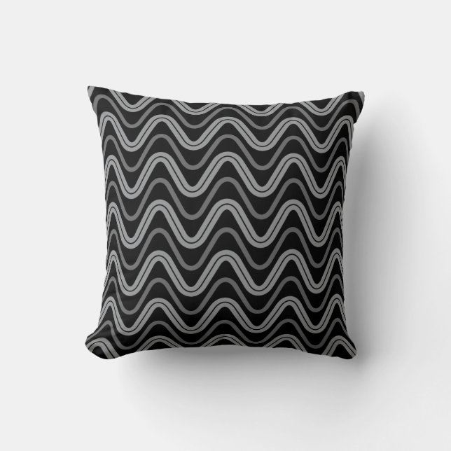 Wavy Lines Throw Pillow (Front)