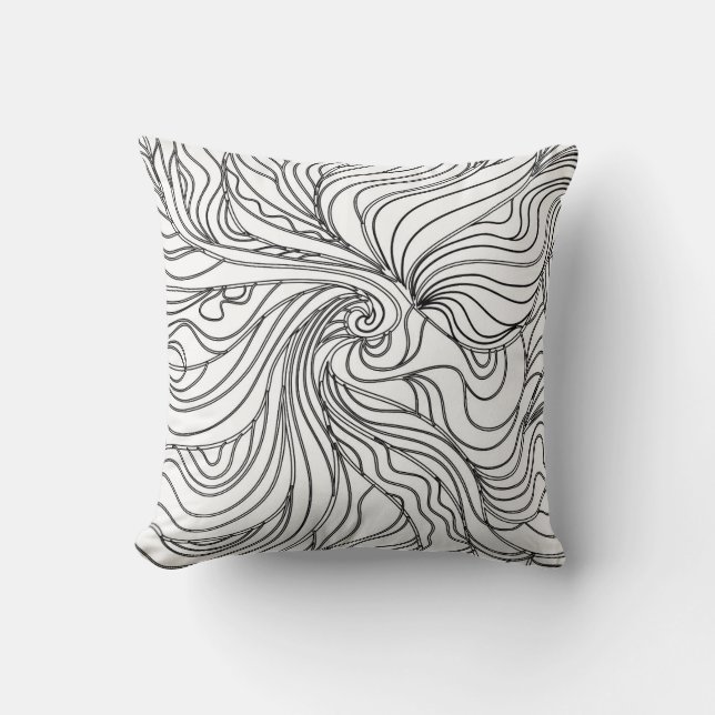 Wavy Lines Throw Pillow (Front)