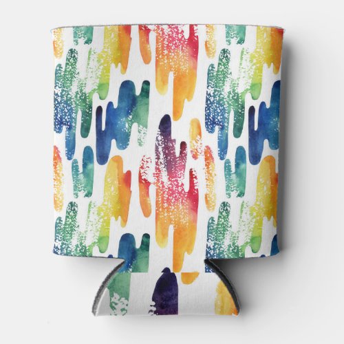 Wavy Liquid Modern Abstract Watercolor Can Cooler