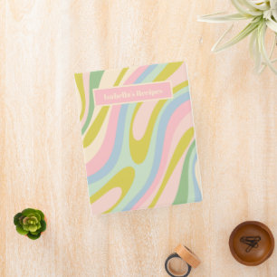 Wavy Loops Retro Abstract Pattern Pastel Mini Binder