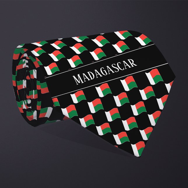 Wavy Madagascar Flag Pattern  Neck Tie (Creator Uploaded)