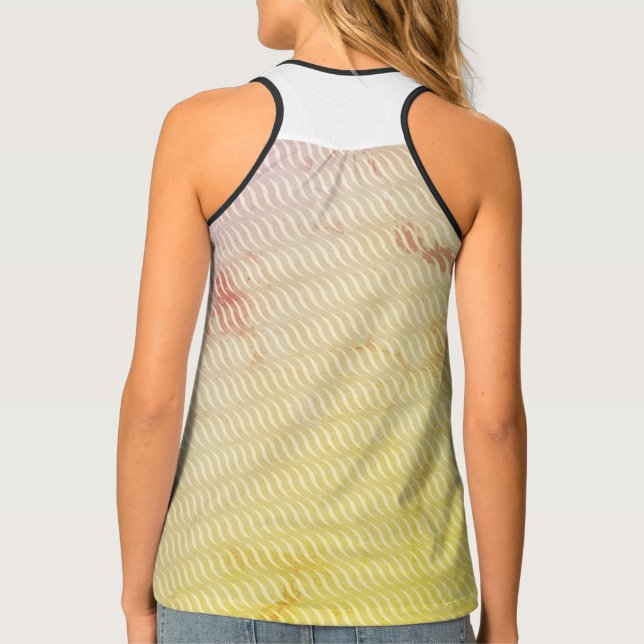 Wavy Magical Inclined Blurry Line Seamless Pattern Tank Top (Back)
