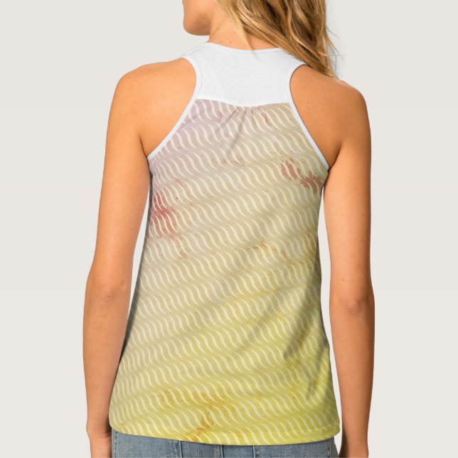 Wavy Magical Inclined Blurry Line Seamless Pattern Tank Top (Back)