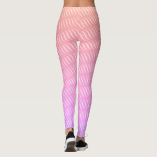 Wavy Magical Two-Tone Color Lines Seamless Pattern Leggings
