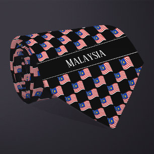 Wavy Malaysia Flag Pattern Neck Tie