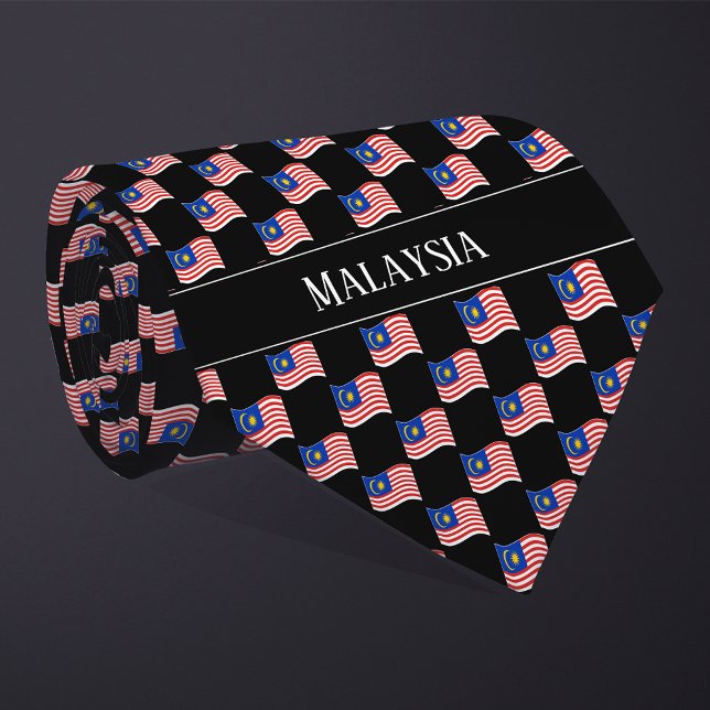 Wavy Malaysia Flag Pattern  Neck Tie (Creator Uploaded)