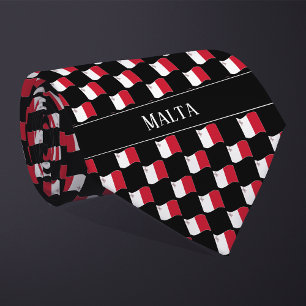 Wavy Malta Flag Pattern  Neck Tie