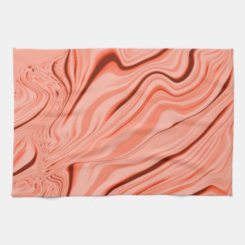 Wavy mix peach salmon clear coral and pink kitchen towel