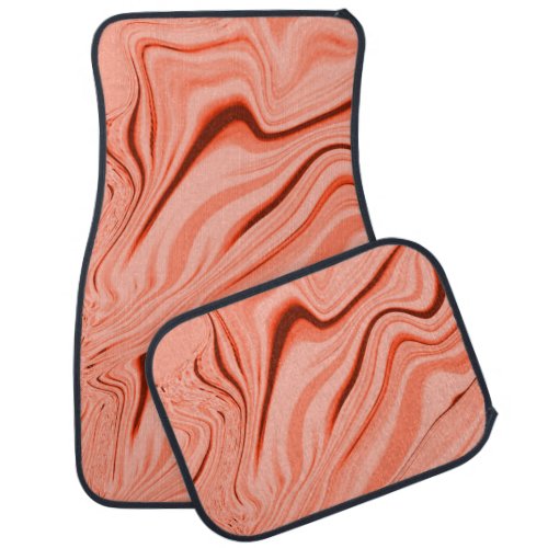 Wavy mix salmon peach clear coral and pink car floor mat