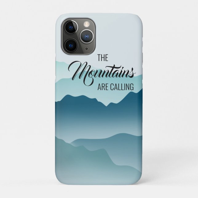 Wavy Mountains Are Calling Blue Gradient Case-Mate iPhone Case (Back)