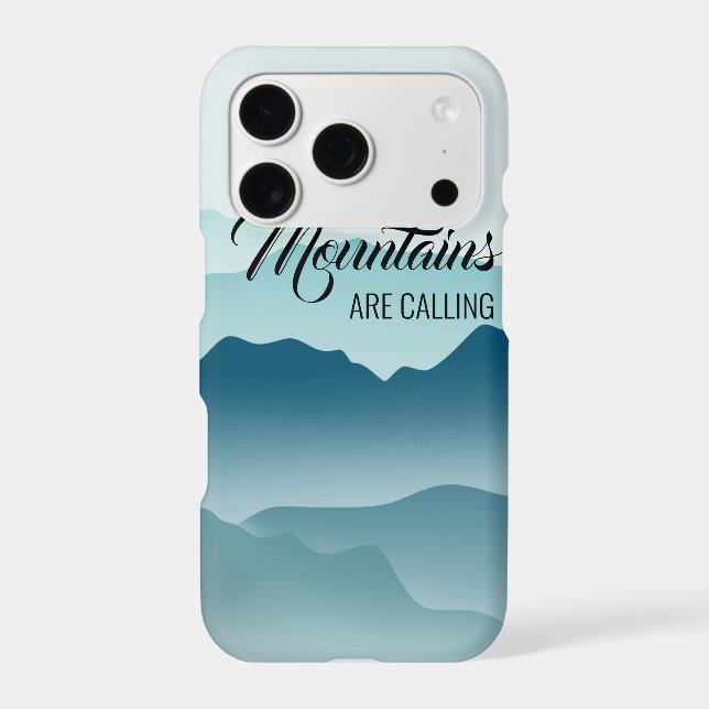 Wavy Mountains Are Calling Blue Gradient Iphone Case (Back)
