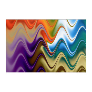 Wavy Multicolor Abstract Acrylic Print