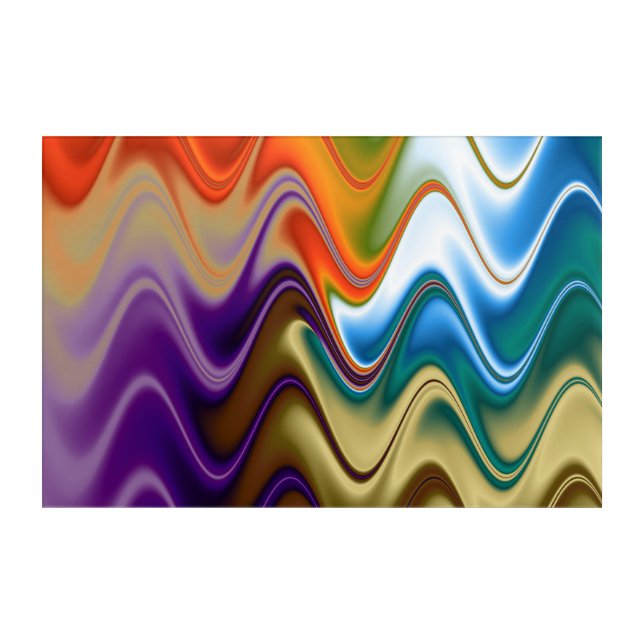 Wavy Multicolor Abstract Acrylic Print (Front)