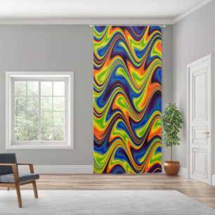 Wavy Multicolor Abstract Blackout Curtains