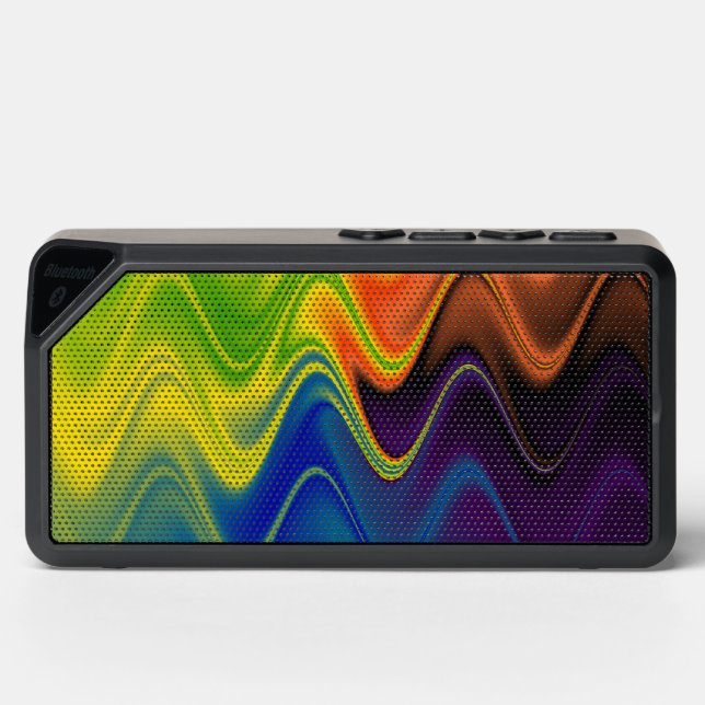 Wavy Multicolor Abstract Bluetooth Speaker (Front)