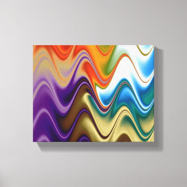 Wavy Multicolor Abstract Canvas Print (Front)