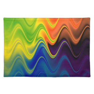 Wavy Multicolor Abstract Cloth Placemat
