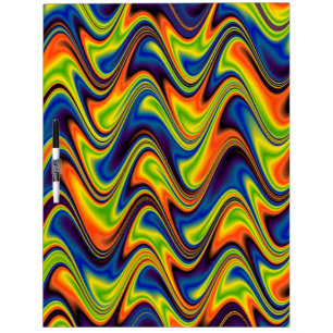 Wavy Multicolor Abstract Dry Erase Board