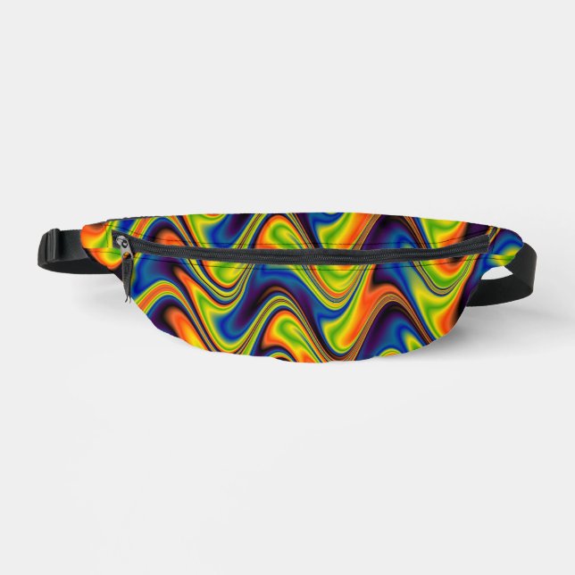 Wavy Multicolor Abstract Fanny Pack (Front)