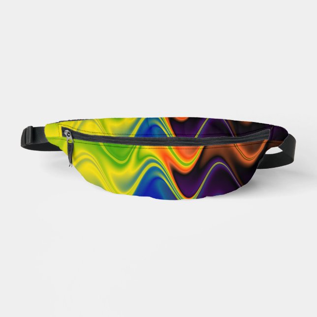 Wavy Multicolor Abstract Fanny Pack (Front)