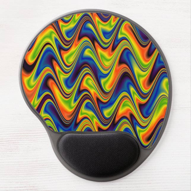 Wavy Multicolor Abstract Gel Mouse Pad (Front)